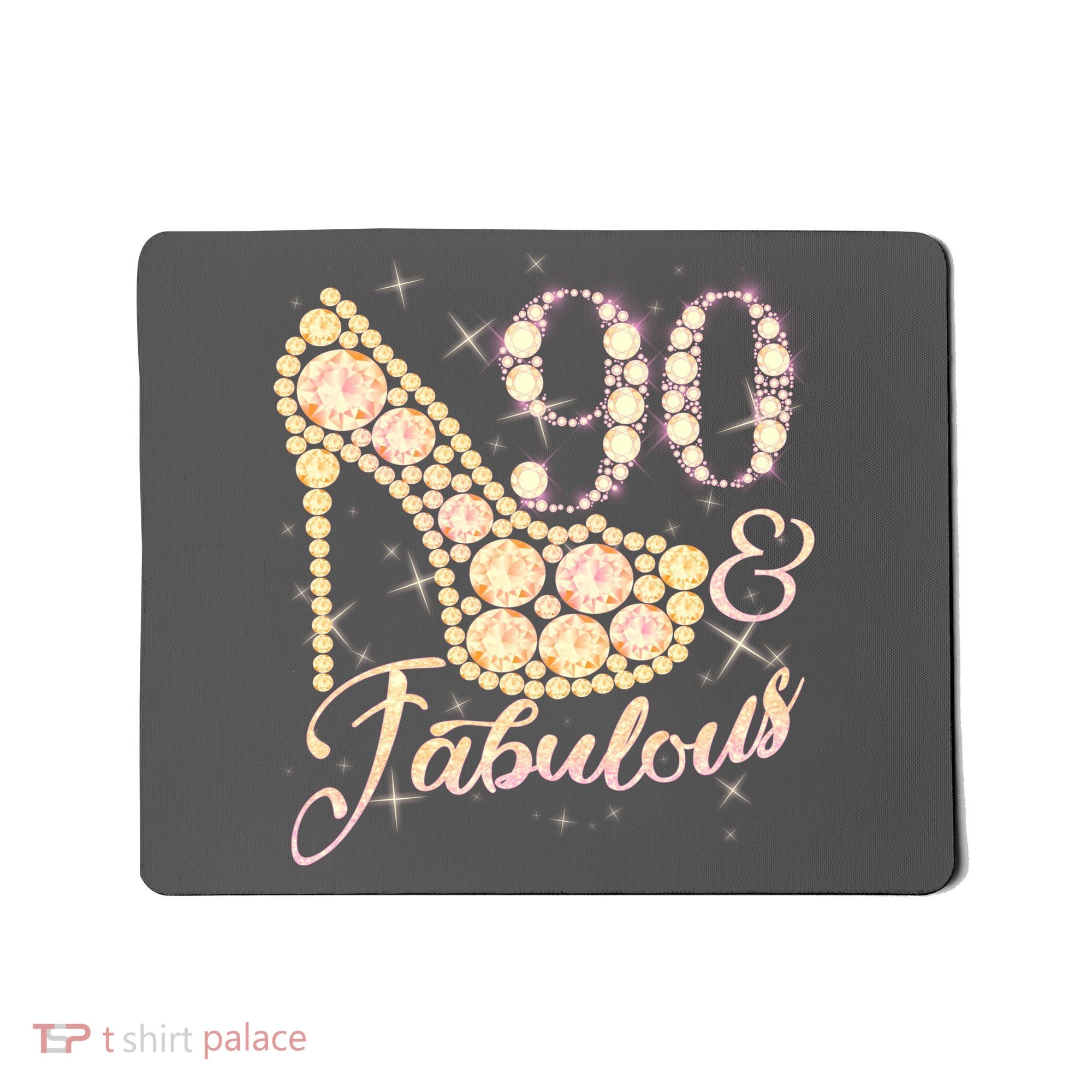 Fabulous & 90 Sparkly Heel 90th Birthday Mousepad
