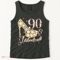 Fabulous & 90 Sparkly Heel 90th Birthday Tank Top thumb 2