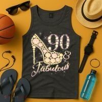 Fabulous & 90 Sparkly Heel 90th Birthday Tank Top thumb 4