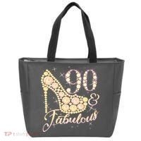 Fabulous & 90 Sparkly Heel 90th Birthday Tote Bag thumb 0