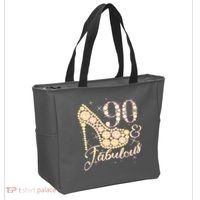 Fabulous & 90 Sparkly Heel 90th Birthday Tote Bag thumb 2