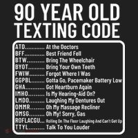 Funny 90 Year Old Texting Code Birthday Women's Sweatshirt thumb 2