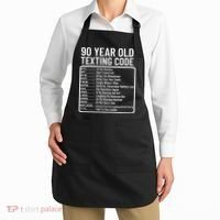 Funny 90 Year Old Texting Code Birthday Apron thumb 2