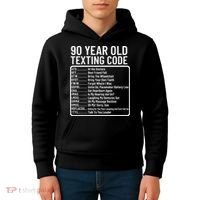Funny 90 Year Old Texting Code Birthday Kids Hoodie thumb 4