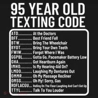 Funny 95 Year Old Texting Code Birthday Doggie Tank thumb 4