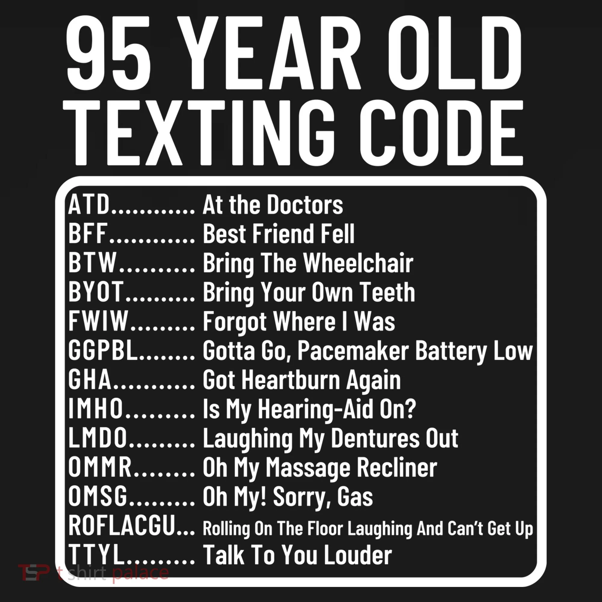 Funny 95 Year Old Texting Code Birthday Doggie Tank