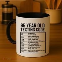 Funny 95 Year Old Texting Code Birthday Coffee Mug thumb 4