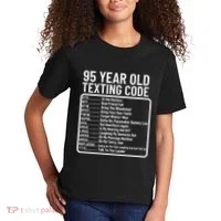 Funny 95 Year Old Texting Code Birthday Kids T-Shirt thumb 2