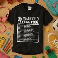 Funny 95 Year Old Texting Code Birthday Kids T-Shirt thumb 3