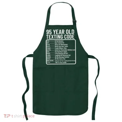 Funny 95 Year Old Texting Code Birthday Apron