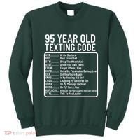 Funny 95 Year Old Texting Code Birthday Sweatshirt thumb 0