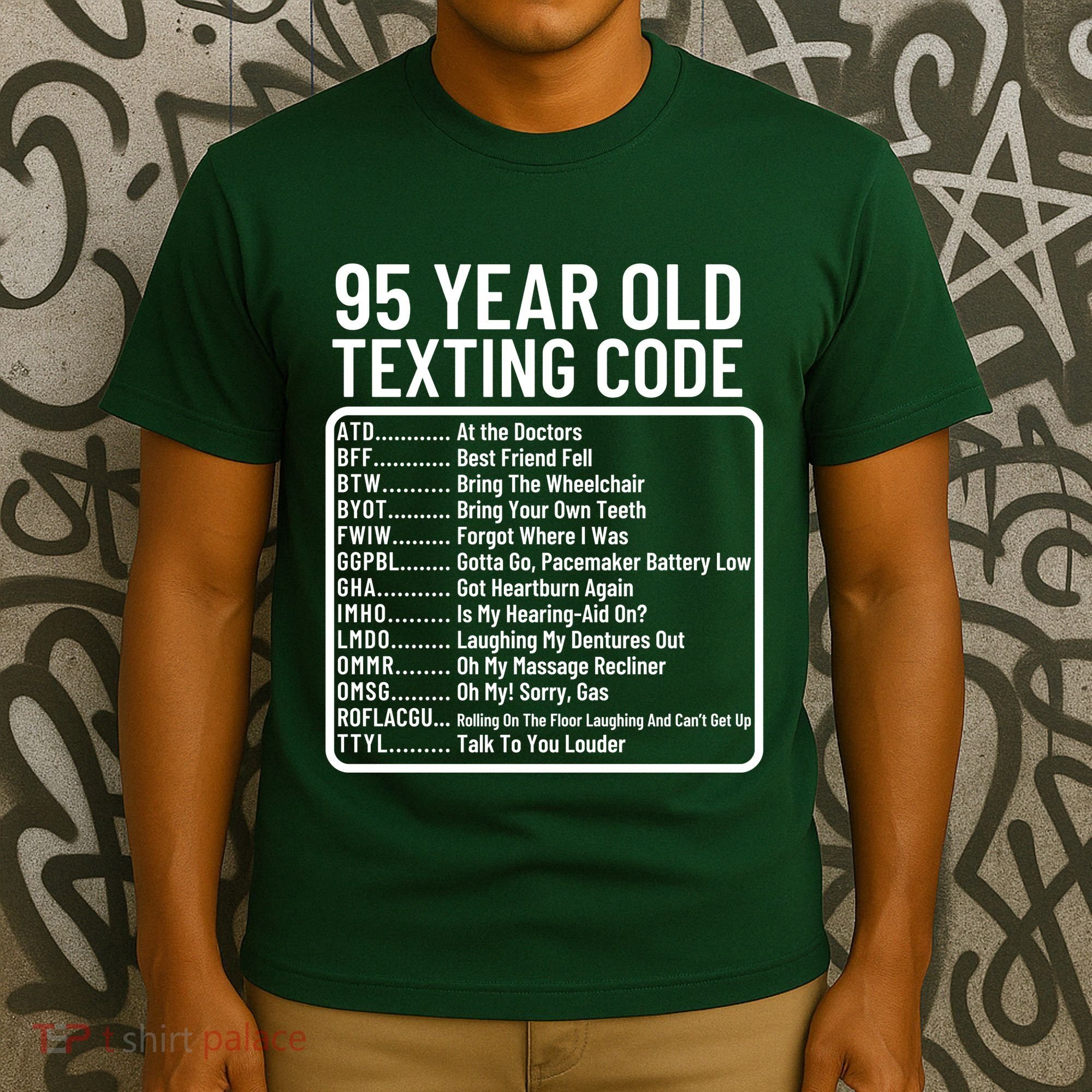 Funny 95 Year Old Texting Code Birthday T-Shirt