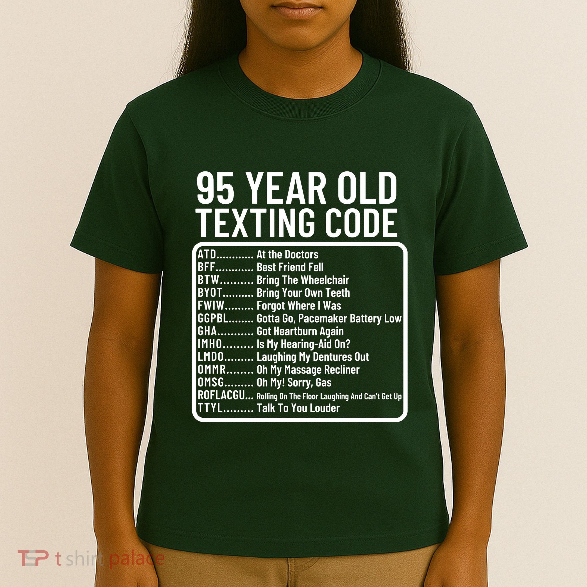 Funny 95 Year Old Texting Code Birthday T-Shirt