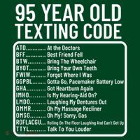 Funny 95 Year Old Texting Code Birthday Button thumb 1