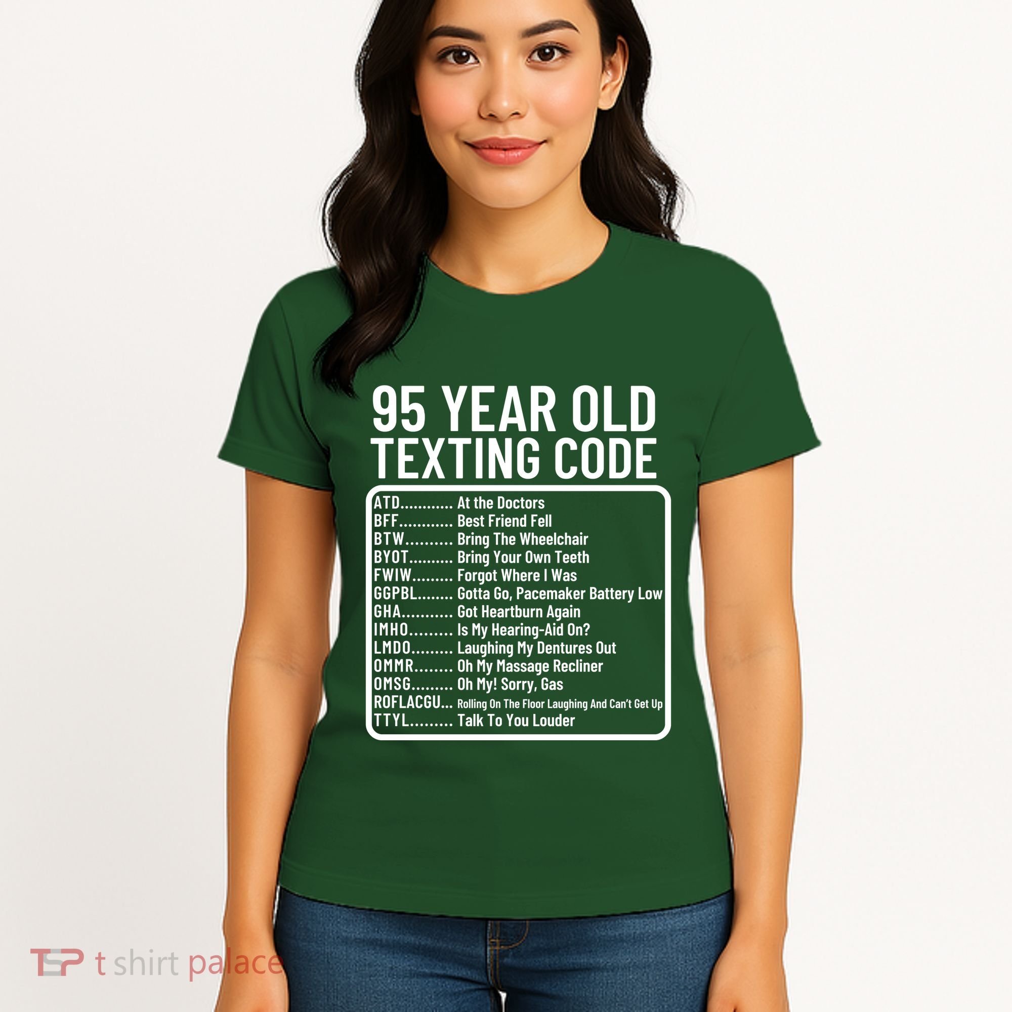 Funny 95 Year Old Texting Code Birthday Women's T-Shirt