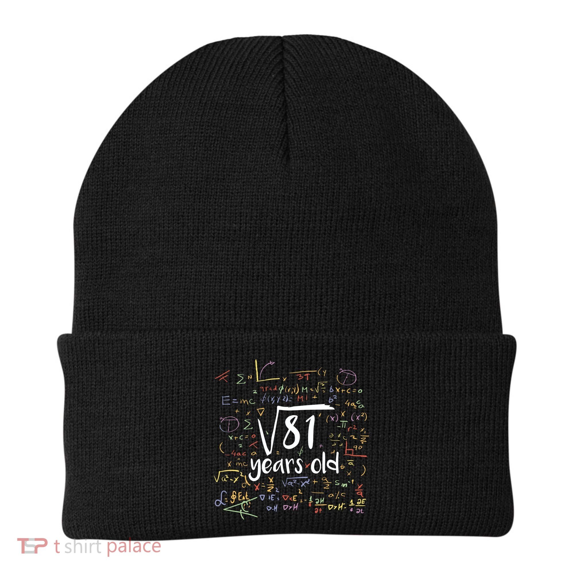 Funny 9 Year Old Birthday Square Root Of 81 Math Beanie