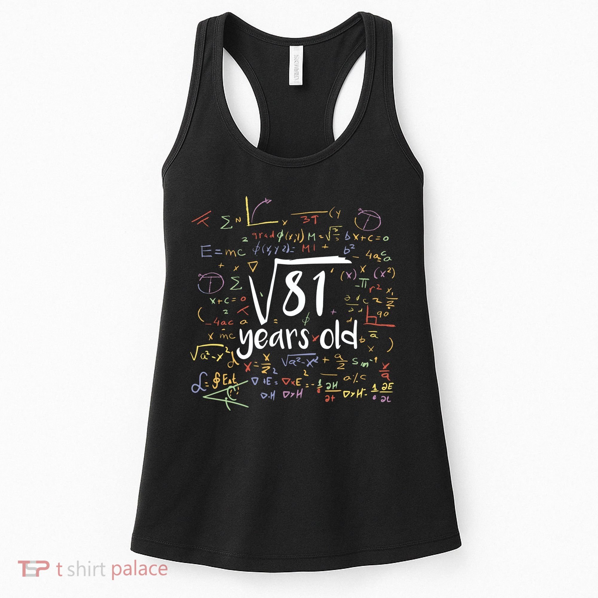 Funny 9 Year Old Birthday Square Root Of 81 Math Women's Tank Top