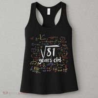 Funny 9 Year Old Birthday Square Root Of 81 Math Women's Tank Top thumb 3