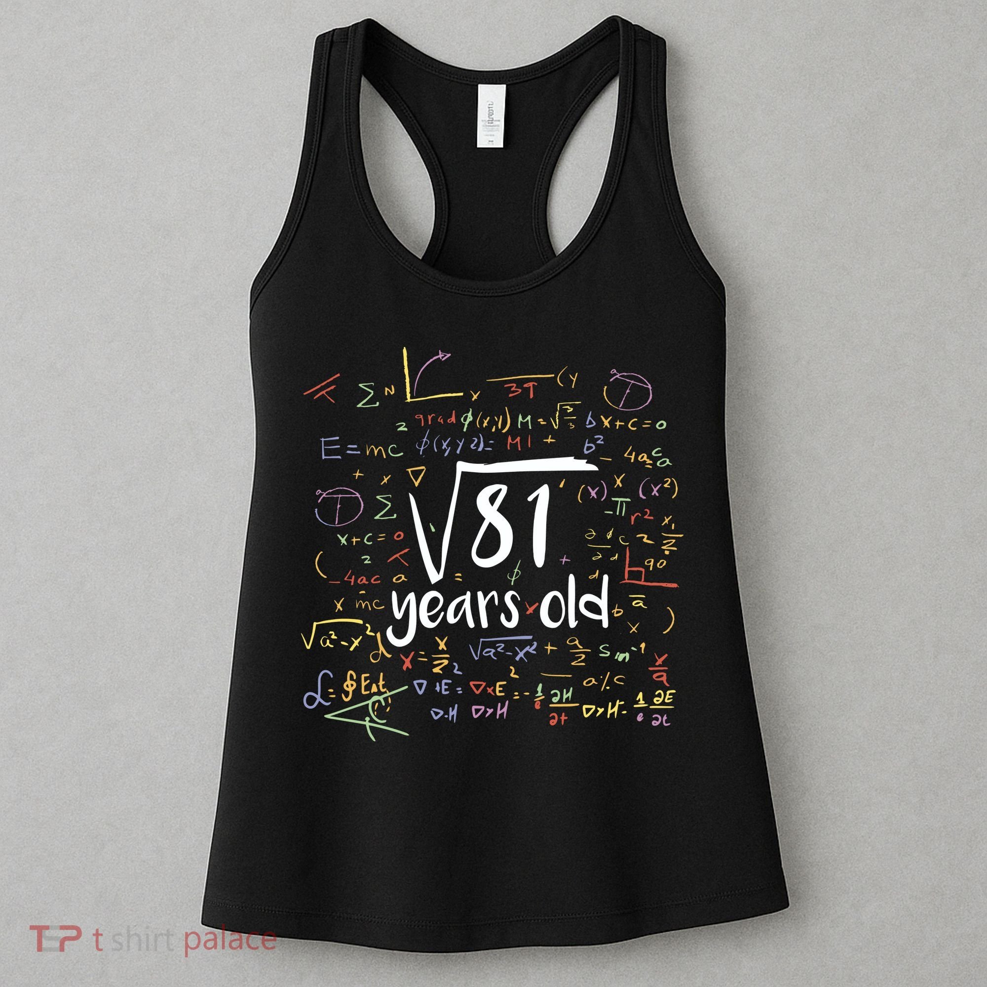 Funny 9 Year Old Birthday Square Root Of 81 Math Women's Tank Top