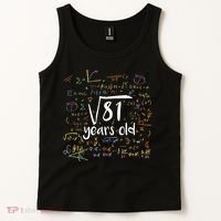 Funny 9 Year Old Birthday Square Root Of 81 Math Tank Top thumb 2