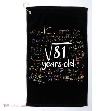 Funny 9 Year Old Birthday Square Root Of 81 Math Golf Towel