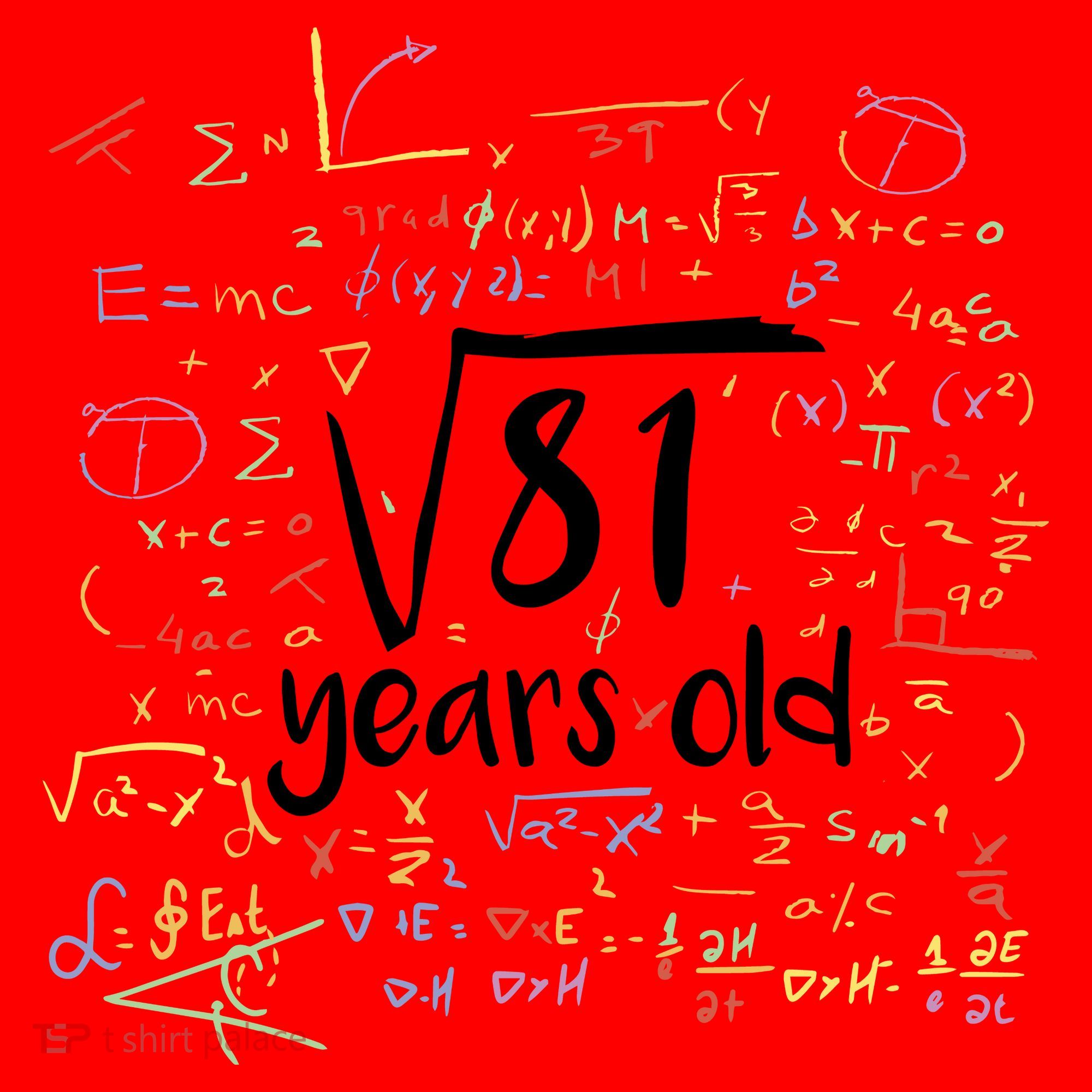 Funny 9 Year Old Birthday Square Root Of 81 Math Santa Hat