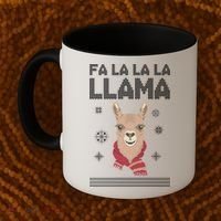 Fa La La La Llama Ugly Christmas Sweater Coffee Mug thumb 2