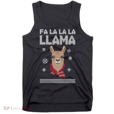 Fa La La La Llama Ugly Christmas Sweater Tank Top