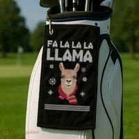 Fa La La La Llama Ugly Christmas Sweater Golf Towel thumb 2