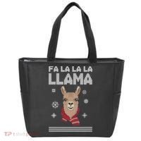 Fa La La La Llama Ugly Christmas Sweater Tote Bag thumb 0