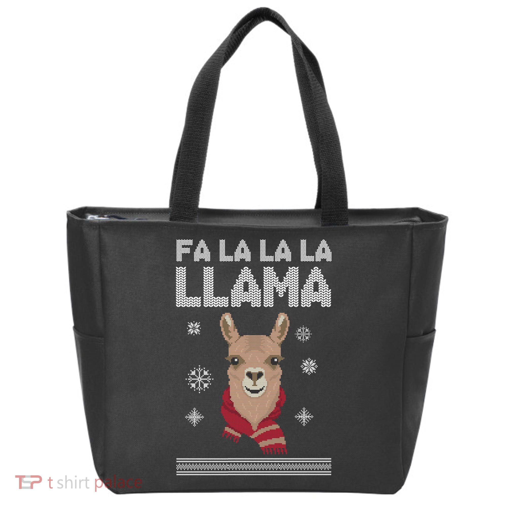 Fa La La La Llama Ugly Christmas Sweater Tote Bag