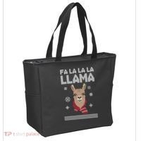 Fa La La La Llama Ugly Christmas Sweater Tote Bag thumb 2