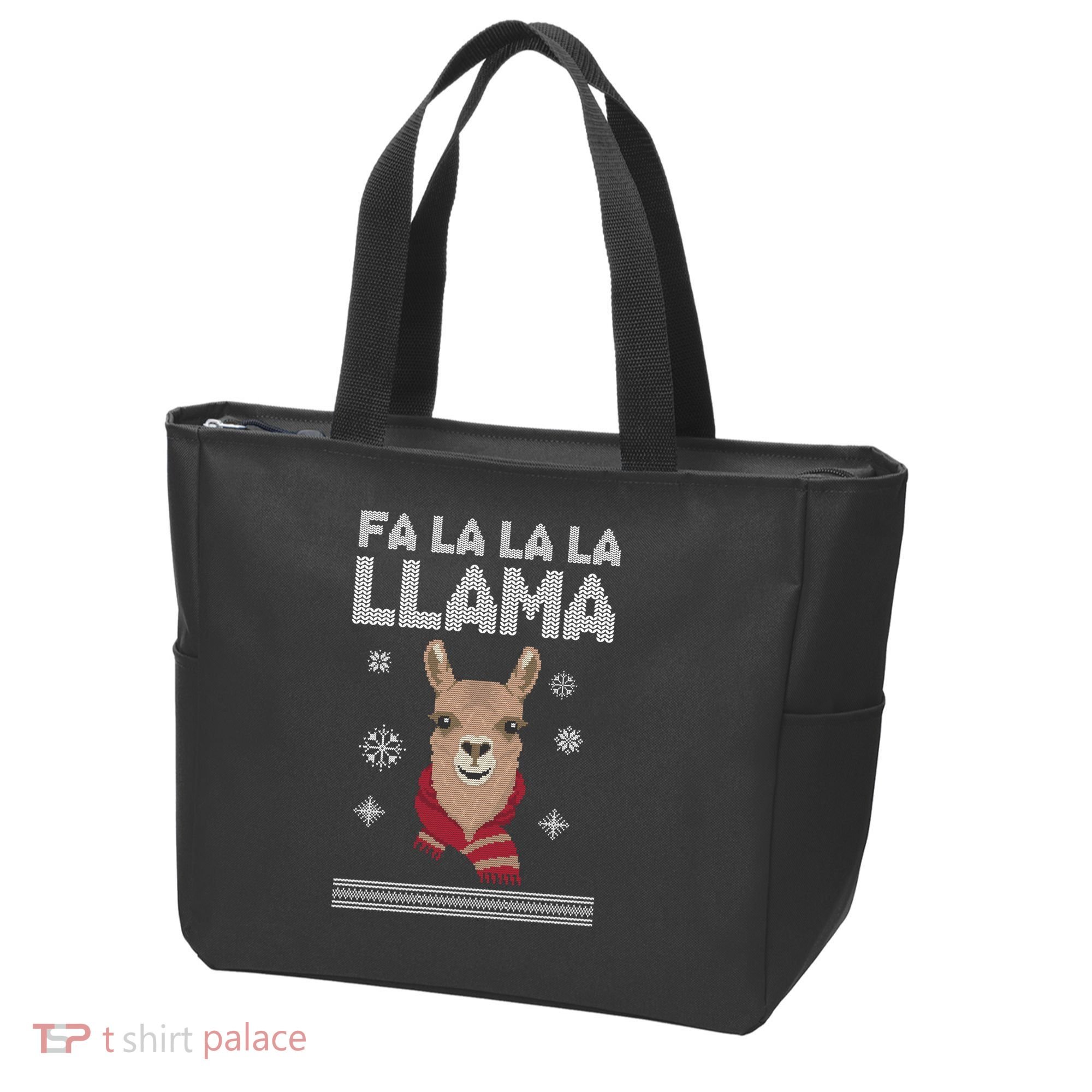 Fa La La La Llama Ugly Christmas Sweater Tote Bag