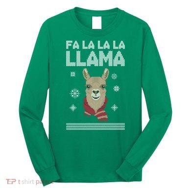 Fa La La La Llama Ugly Christmas Sweater Long Sleeve Shirt
