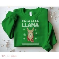 Fa La La La Llama Ugly Christmas Sweater Sweatshirt thumb 2