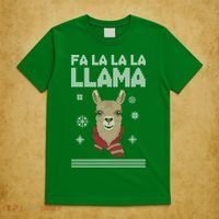 Fa La La La Llama Ugly Christmas Sweater T-Shirt thumb 5