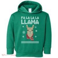 Fa La La La Llama Ugly Christmas Sweater Toddler Hoodie thumb 0