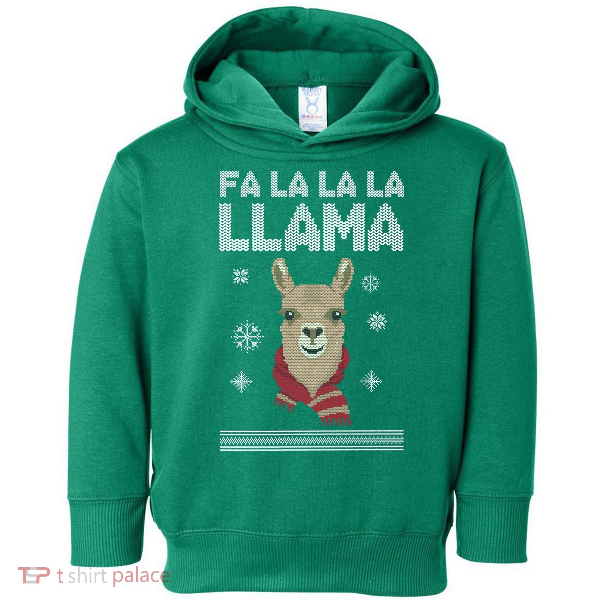 Fa La La La Llama Ugly Christmas Sweater Toddler Hoodie