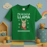Fa La La La Llama Ugly Christmas Sweater Toddler T-Shirt thumb 3