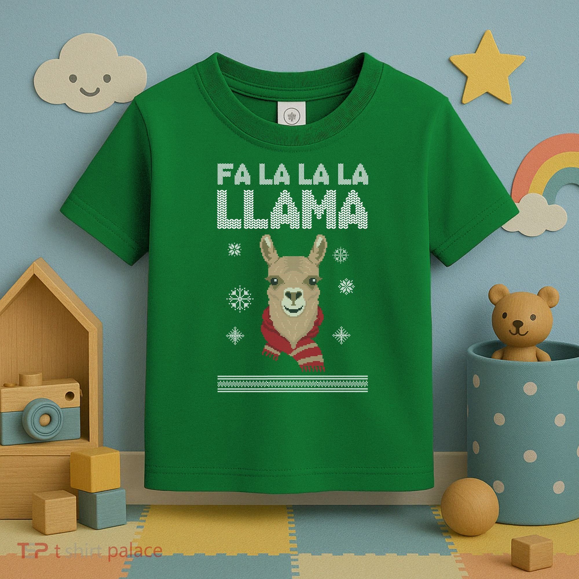 Fa La La La Llama Ugly Christmas Sweater Toddler T-Shirt