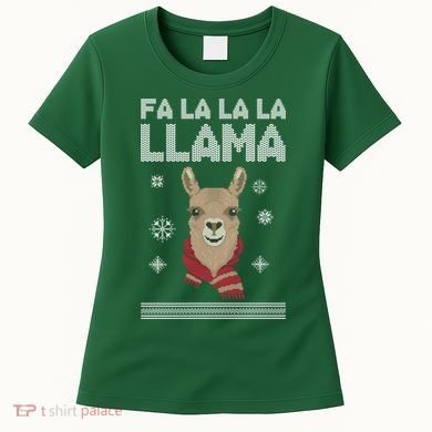 Fa La La La Llama Ugly Christmas Sweater Women's T-Shirt