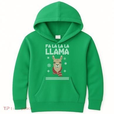 Fa La La La Llama Ugly Christmas Sweater Kids Hoodie