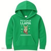 Fa La La La Llama Ugly Christmas Sweater Kids Hoodie thumb 0