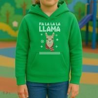 Fa La La La Llama Ugly Christmas Sweater Kids Hoodie thumb 3