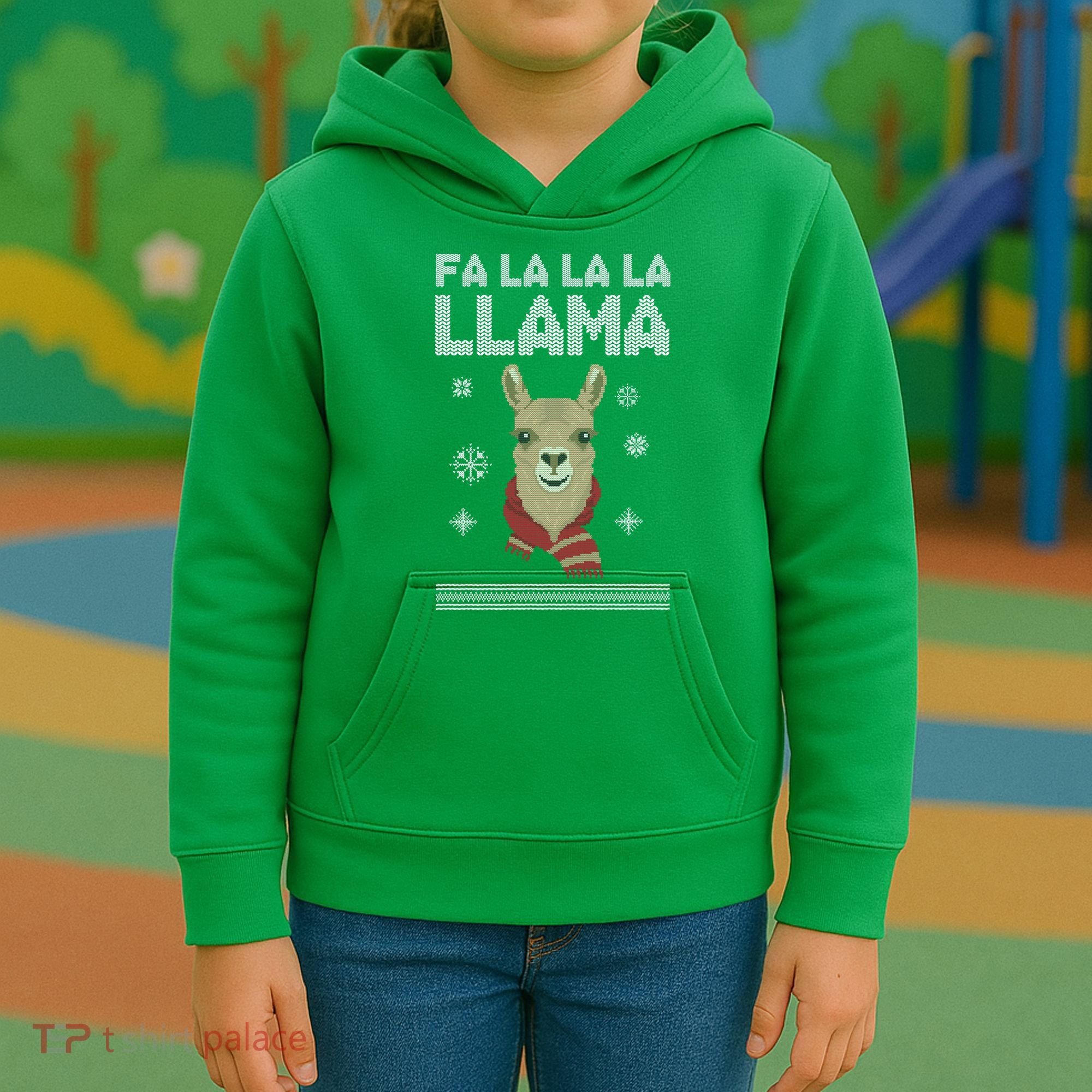 Fa La La La Llama Ugly Christmas Sweater Kids Hoodie