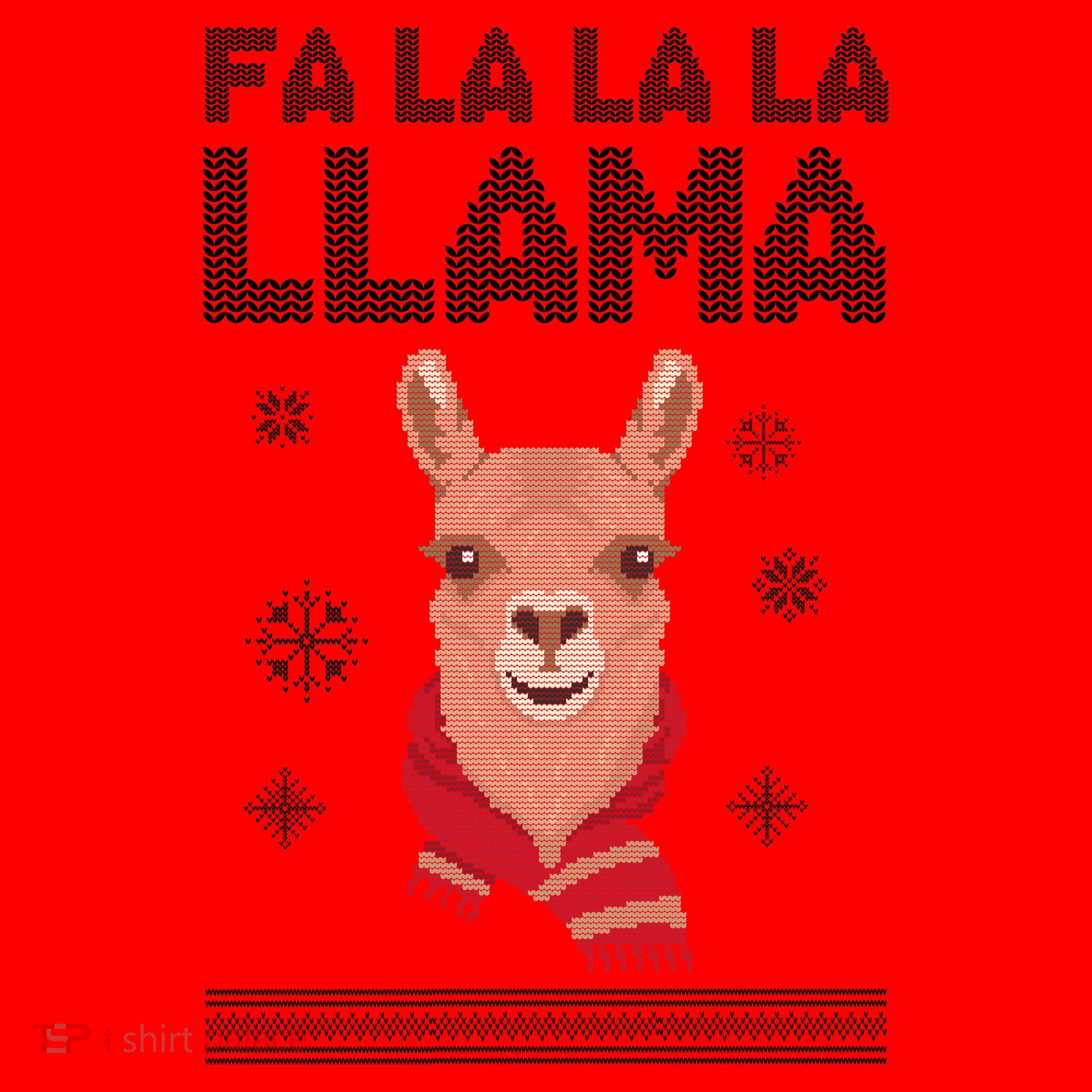 Fa La La La Llama Ugly Christmas Sweater Santa Hat