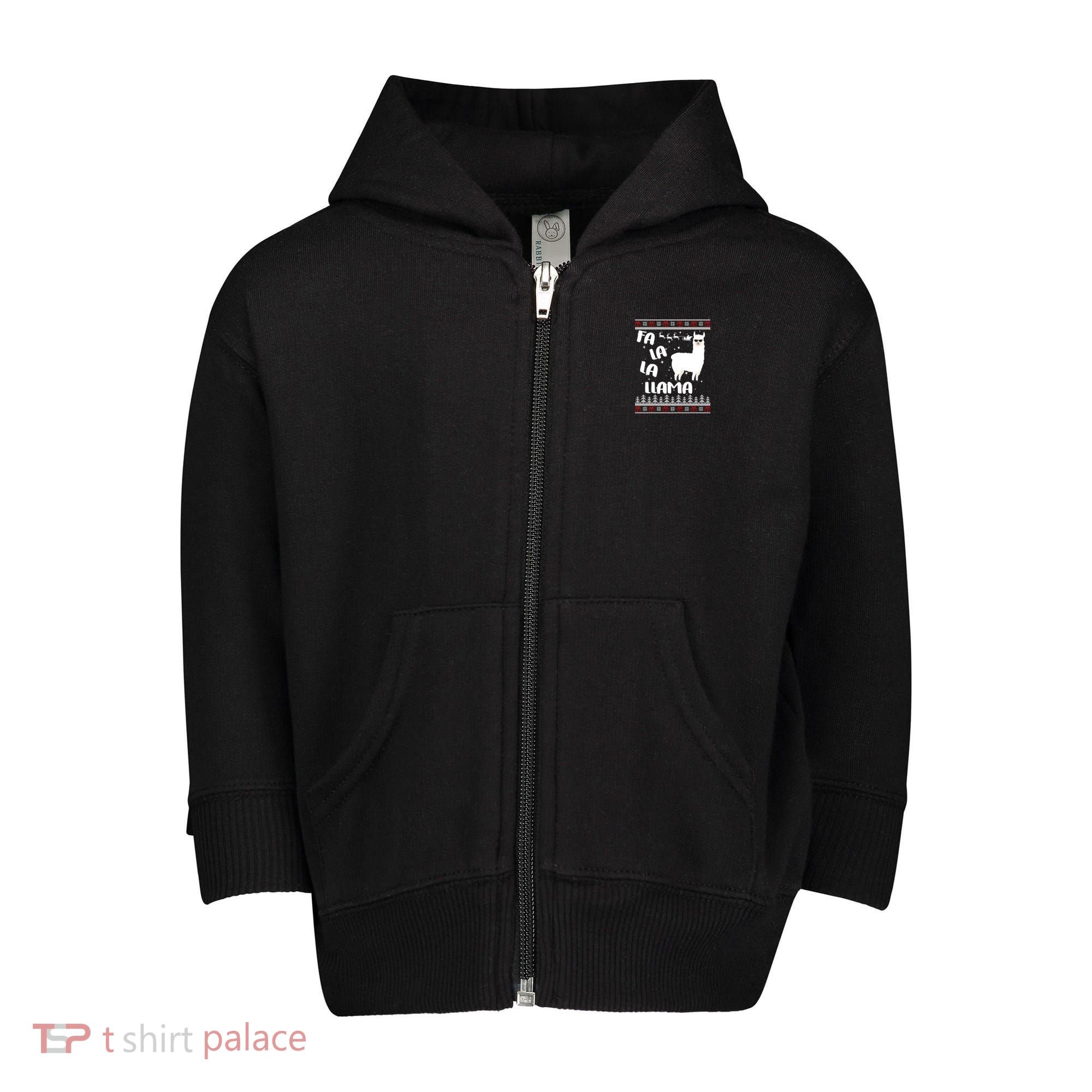 Fa La La Llama Ugly Christmas Toddler Zip Fleece Hoodie