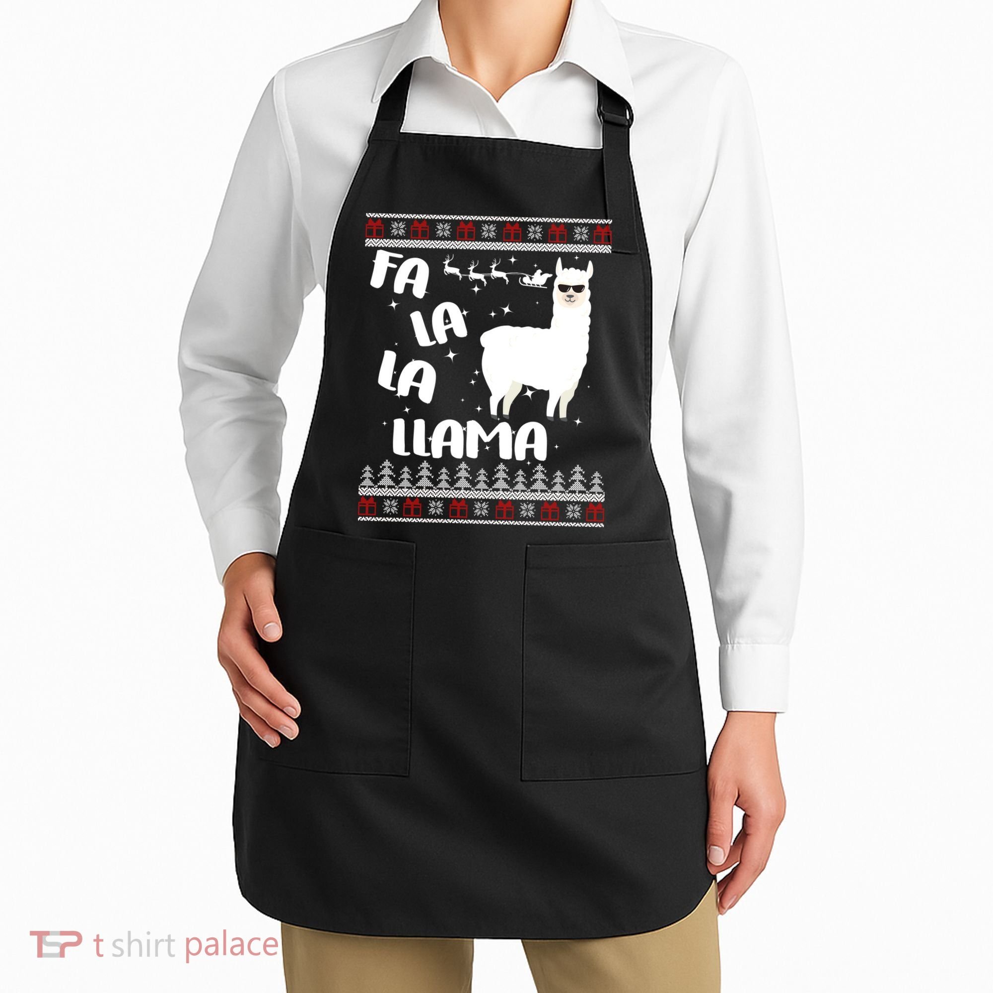 Fa La La Llama Ugly Christmas Apron