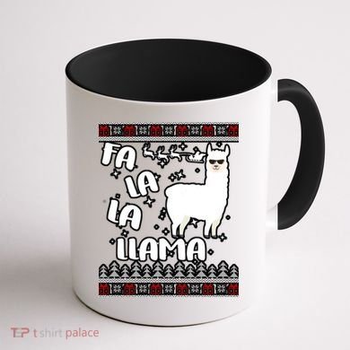 Fa La La Llama Ugly Christmas Coffee Mug back