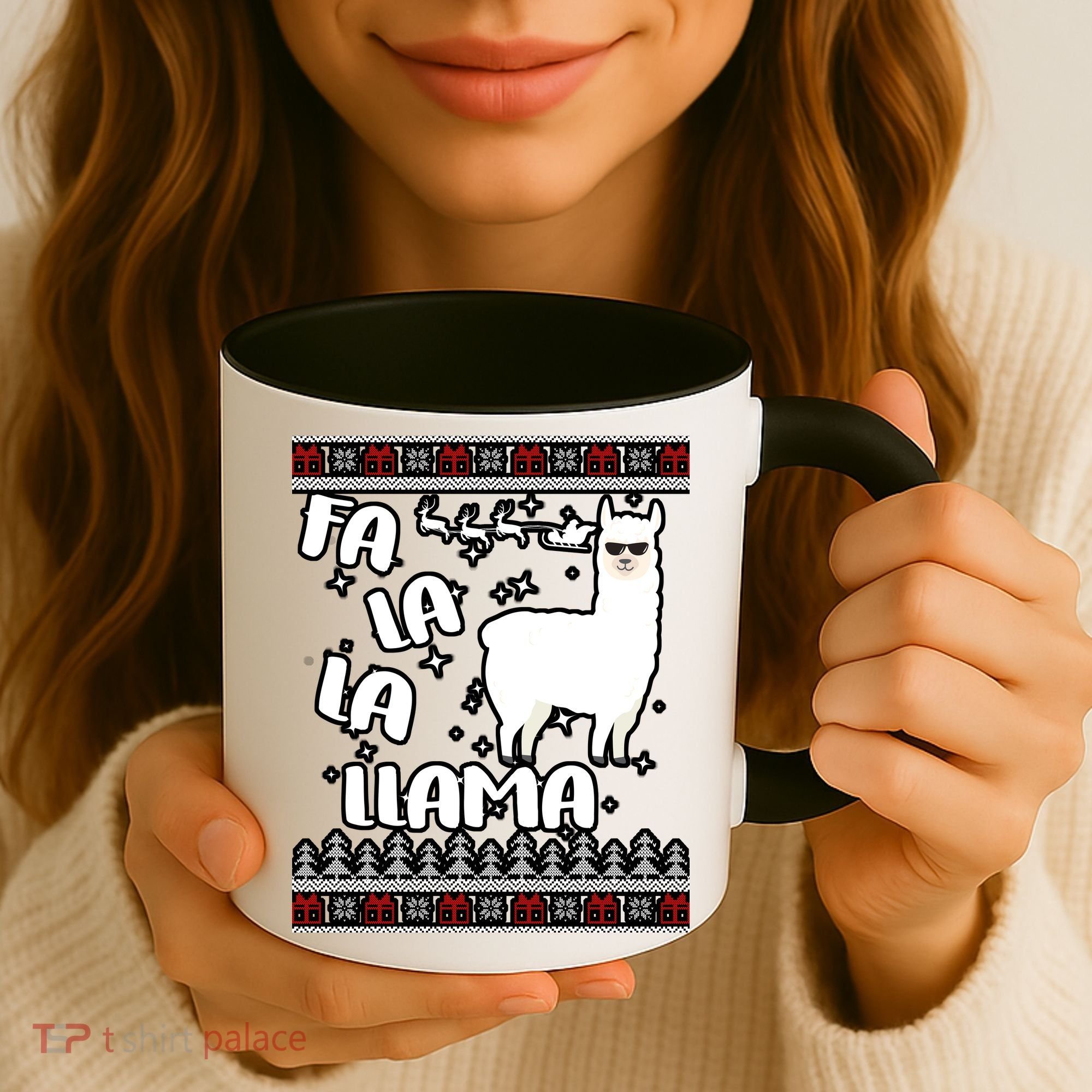 Fa La La Llama Ugly Christmas Coffee Mug